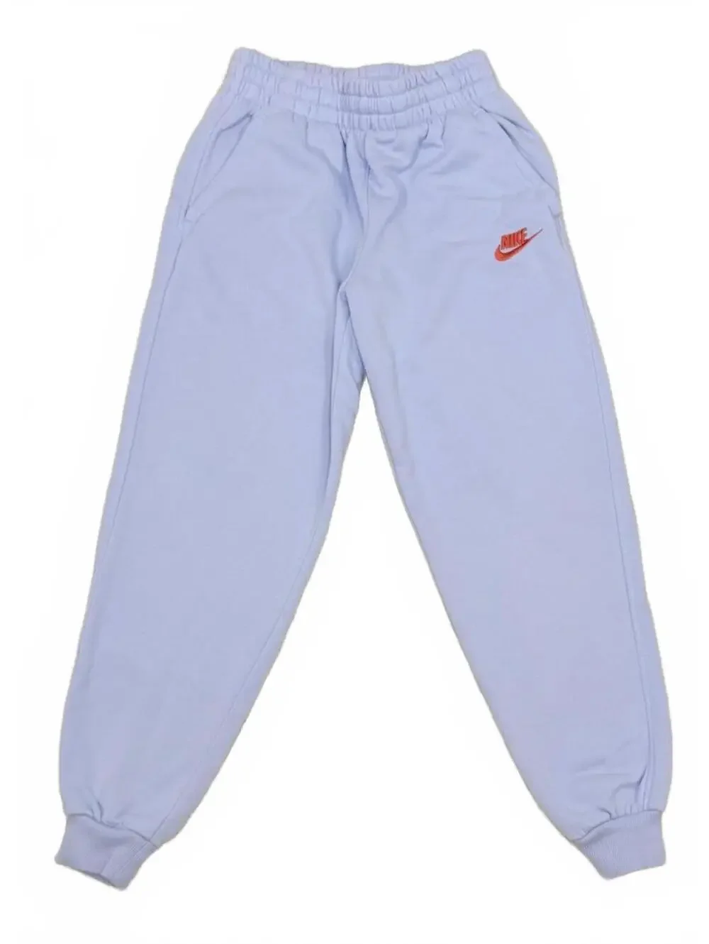 Nike Boys Medium‎ 10-12 Club Fleece Joggers Light Blue Sweatpants Red Logo